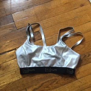 Silver barely worn sports bra